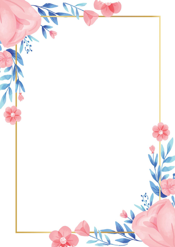 淡雅清新花卉边框信纸word模板