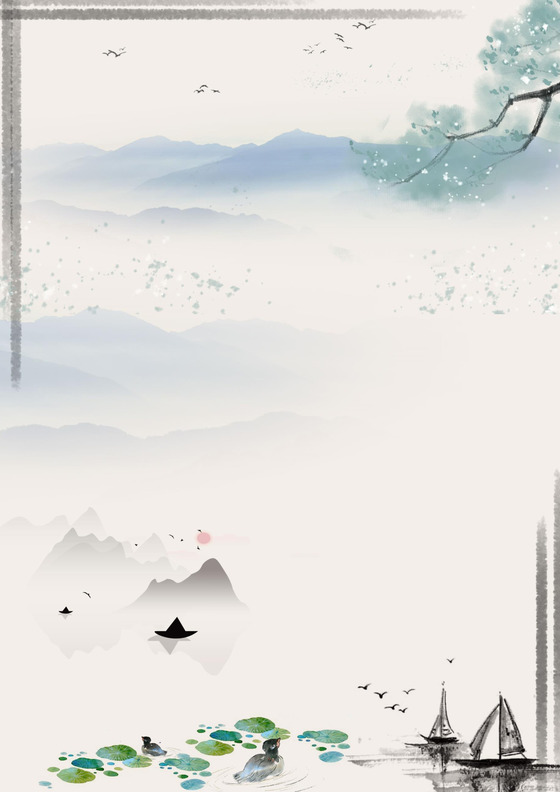 中国风古风古韵传统节日信纸word模板