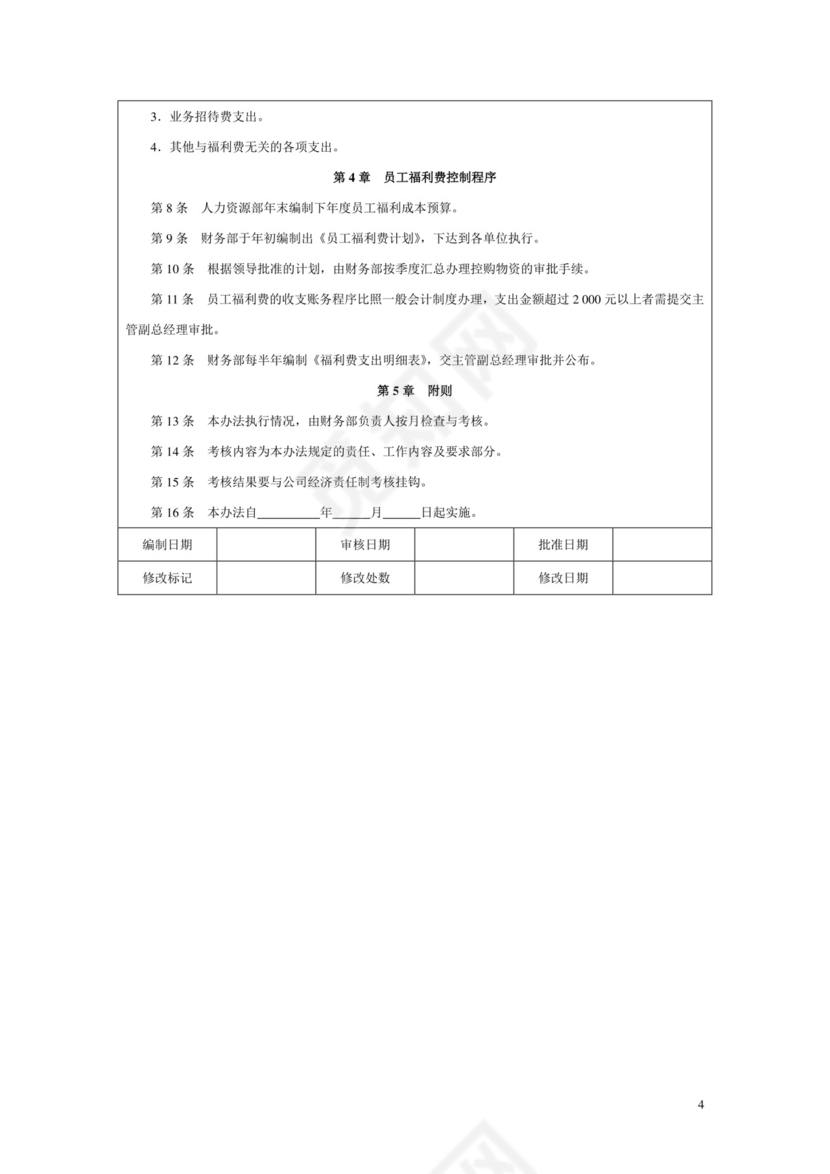 彩色简约公司员工福利费用控制方法word模板