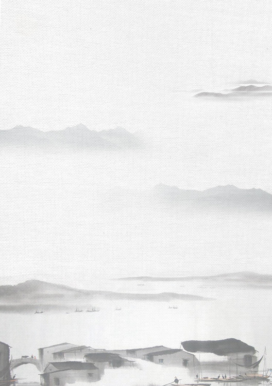 风景清新古风信纸word模板