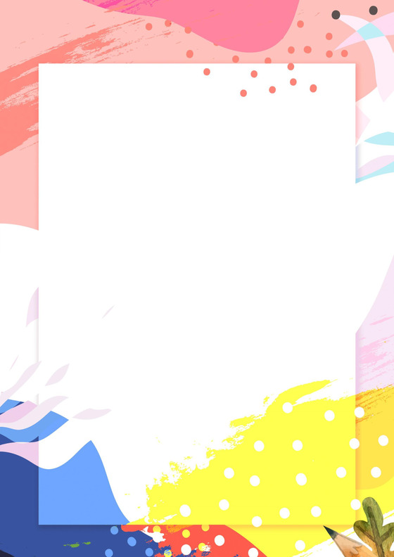 矢量插画手绘小清新夏季卡通信纸word模板