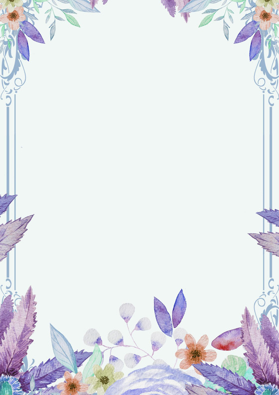 矢量插画手绘小清新花朵夏季卡通信纸word模板