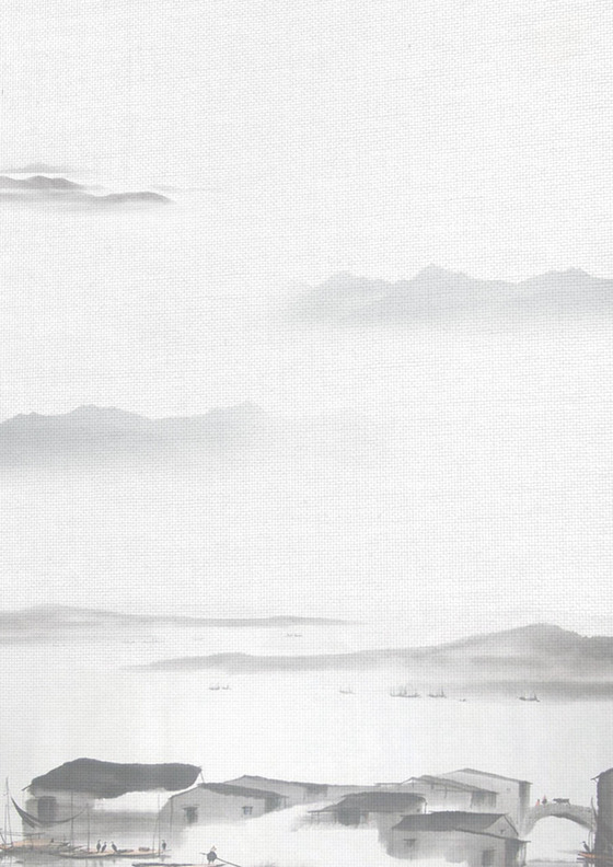 风景清新古风信纸word模板