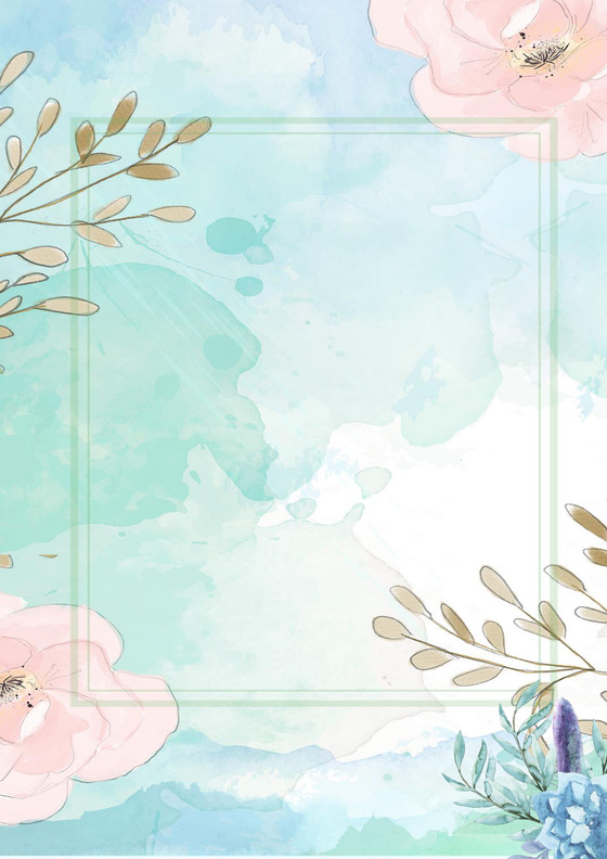 插画手绘小清新夏季卡通信纸word模板