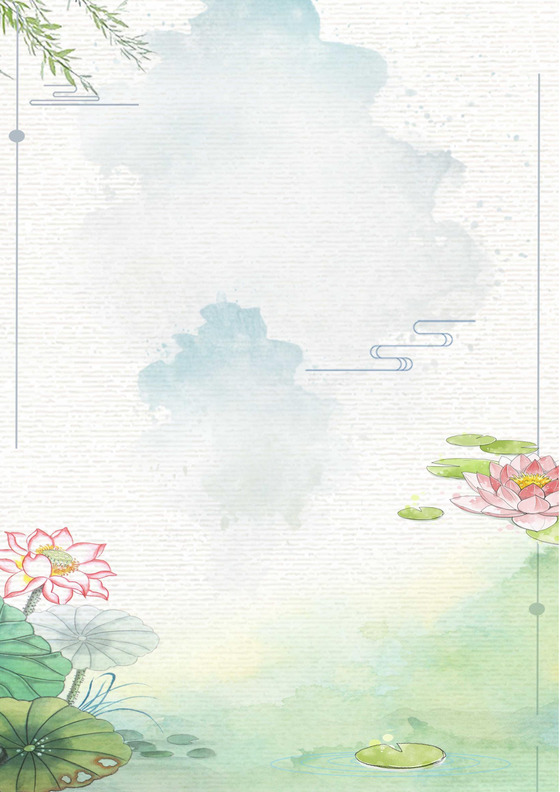 风景清新古风信纸word模板