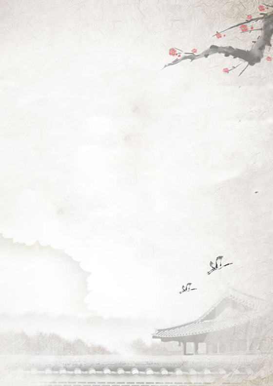 风景清新古风信纸word模板