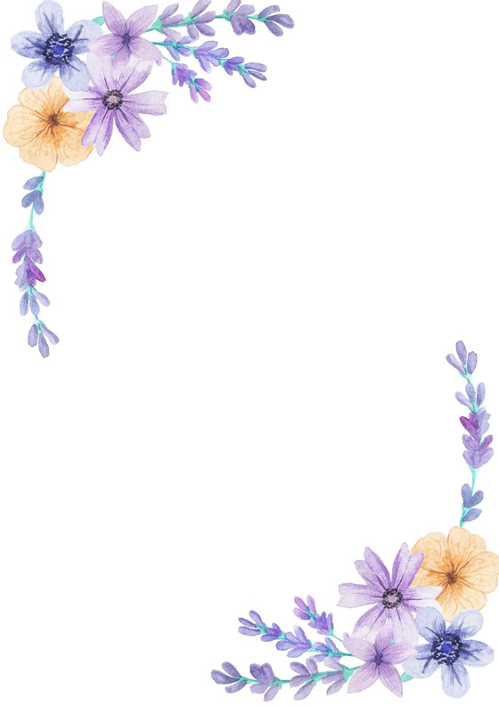 紫色简约清新情书信纸word模板