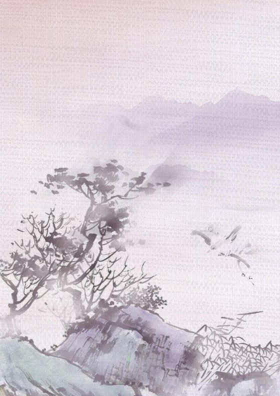 古风水彩信纸作文集海报背景模板