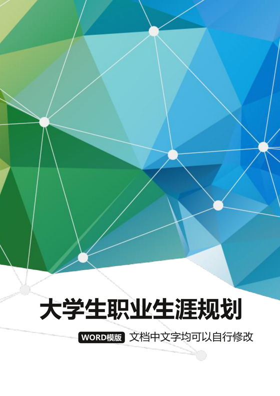 彩色简约正式大学生职业生涯规划书计划书word模板