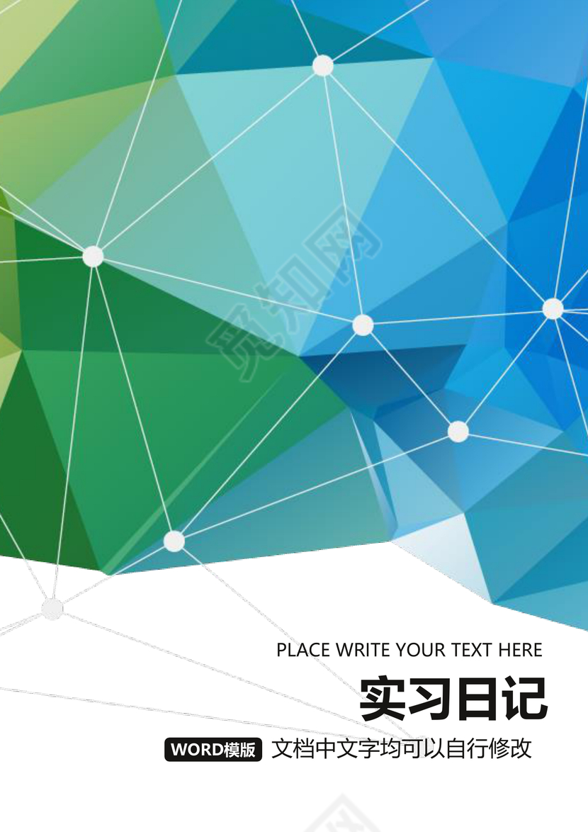 彩色简约正式学校公司实习日记实习记录实习心情word模板