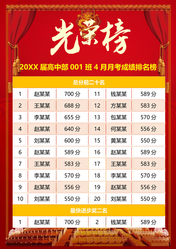 喜庆高考喜报贺报光荣榜金榜题名海报