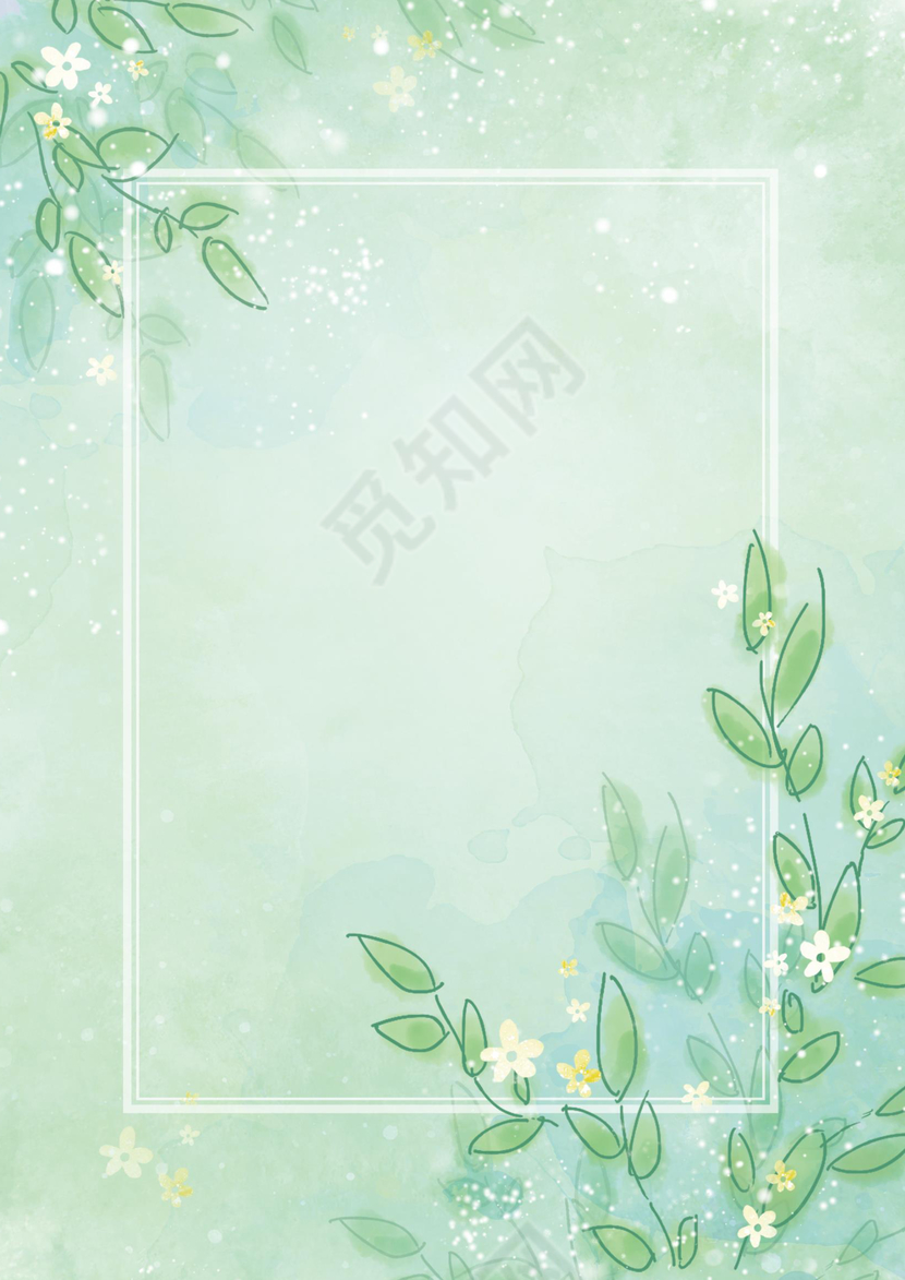 古风水彩信纸作文集海报背景模板