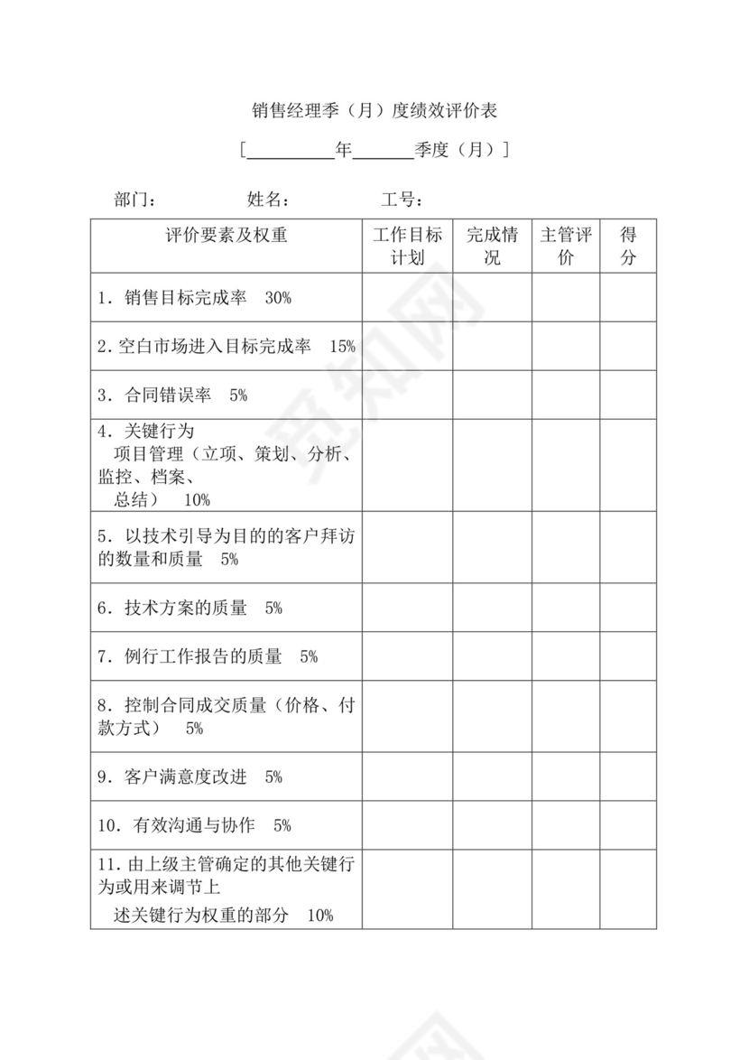 简约紫色线条装饰职位说明书公司企业绩效考核word模板
