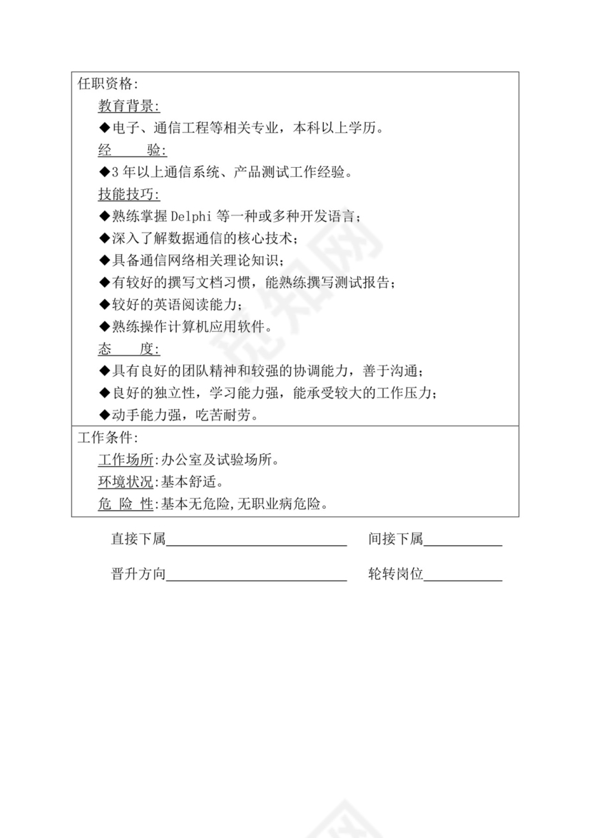 简约紫色线条装饰职位说明书公司企业绩效考核word模板