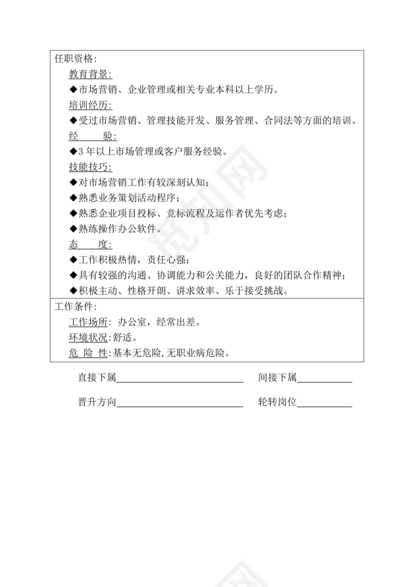 简约紫色线条装饰职位说明书公司企业绩效考核word模板