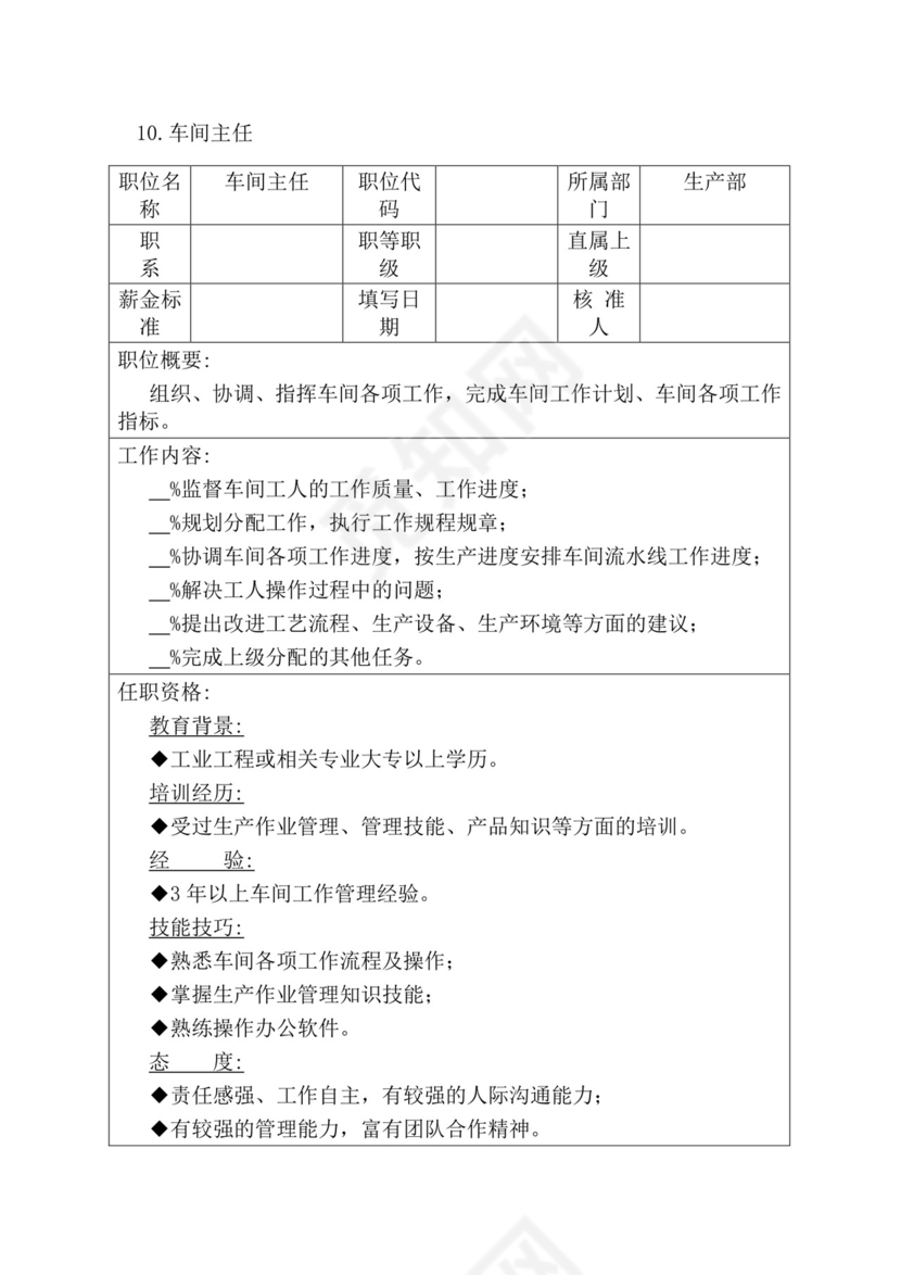 简约紫色线条装饰职位说明书公司企业绩效考核word模板