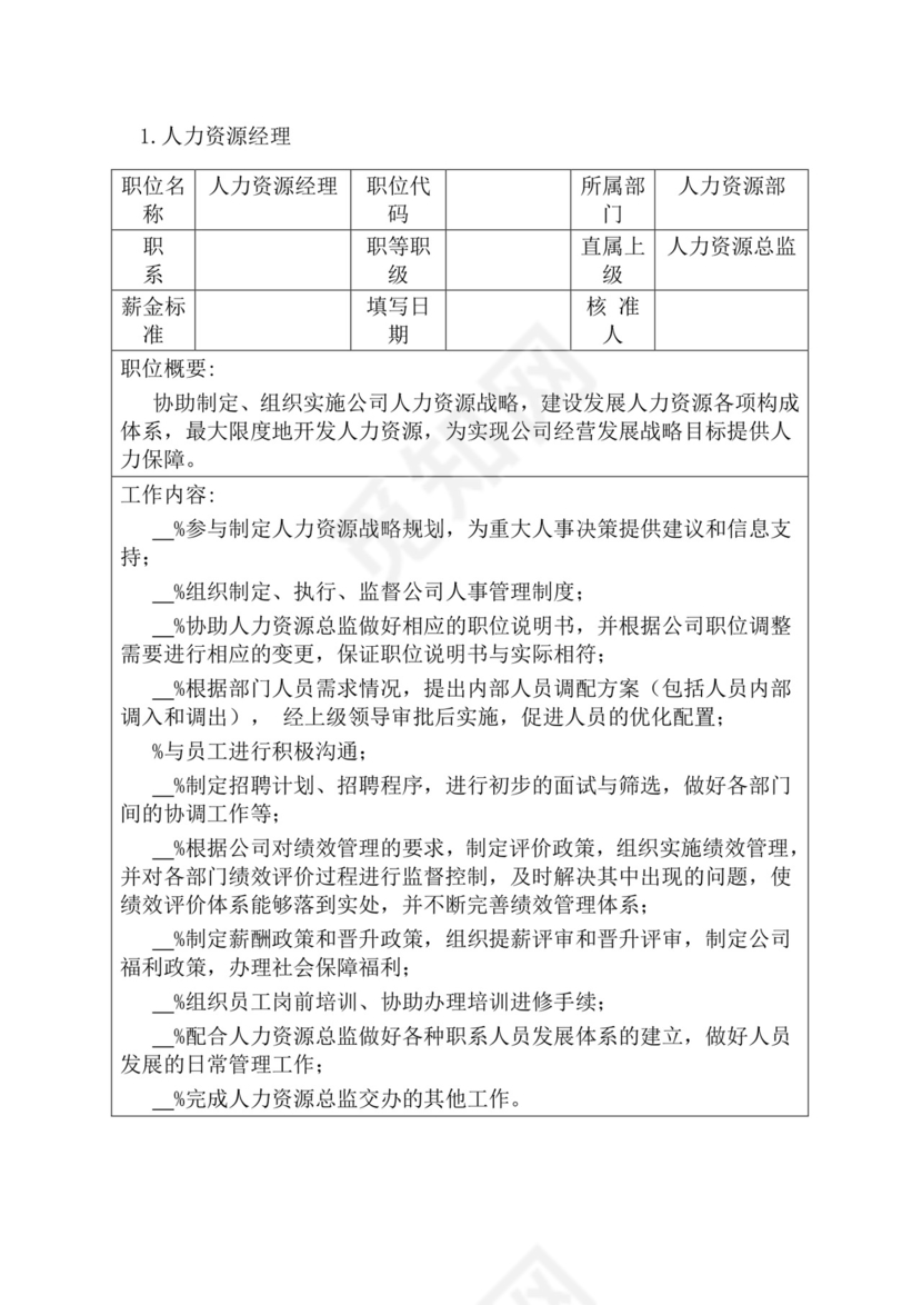 简约紫色线条装饰职位说明书公司企业绩效考核word模板