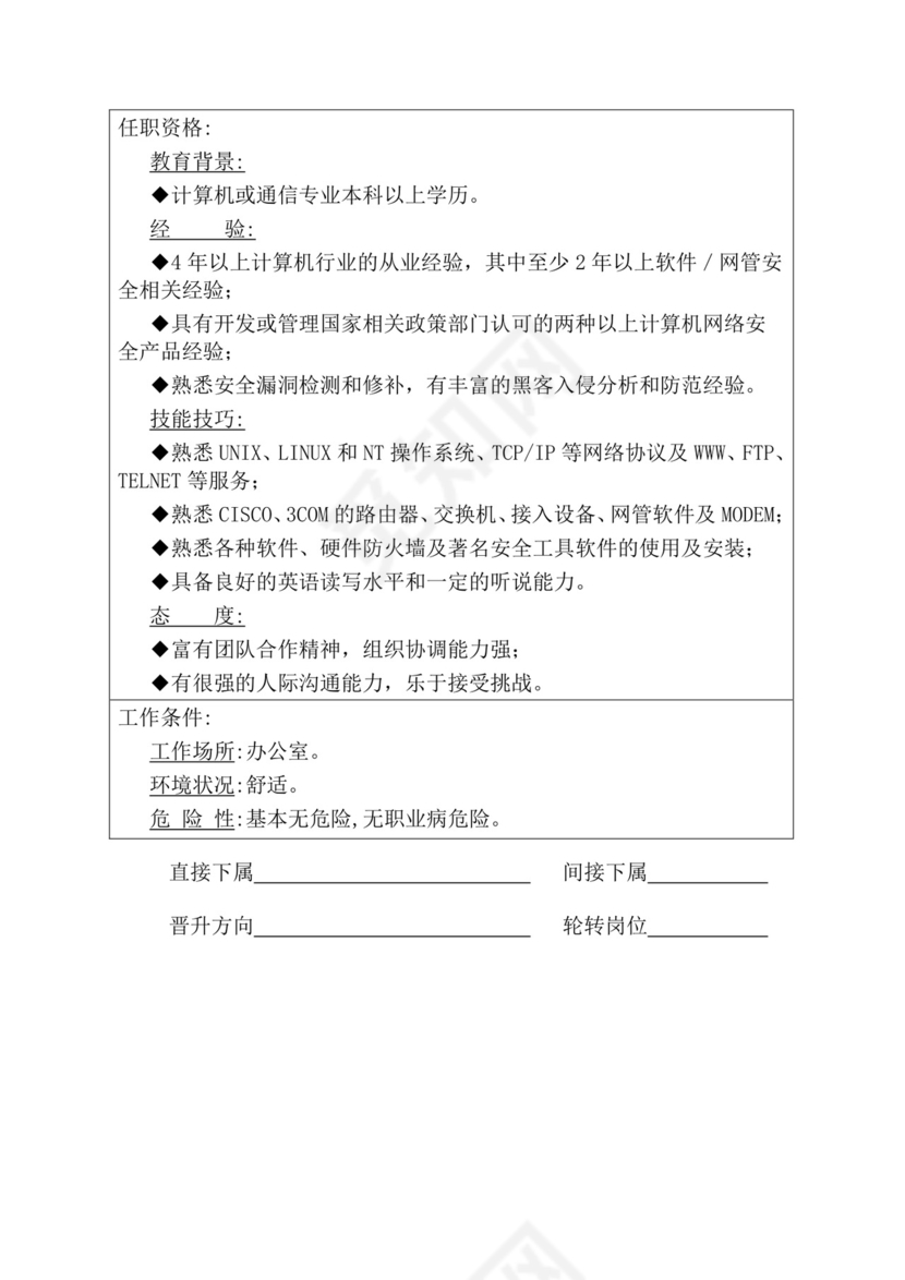 简约紫色线条装饰职位说明书公司企业绩效考核word模板