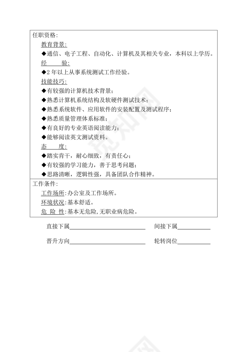 简约紫色线条装饰职位说明书公司企业绩效考核word模板