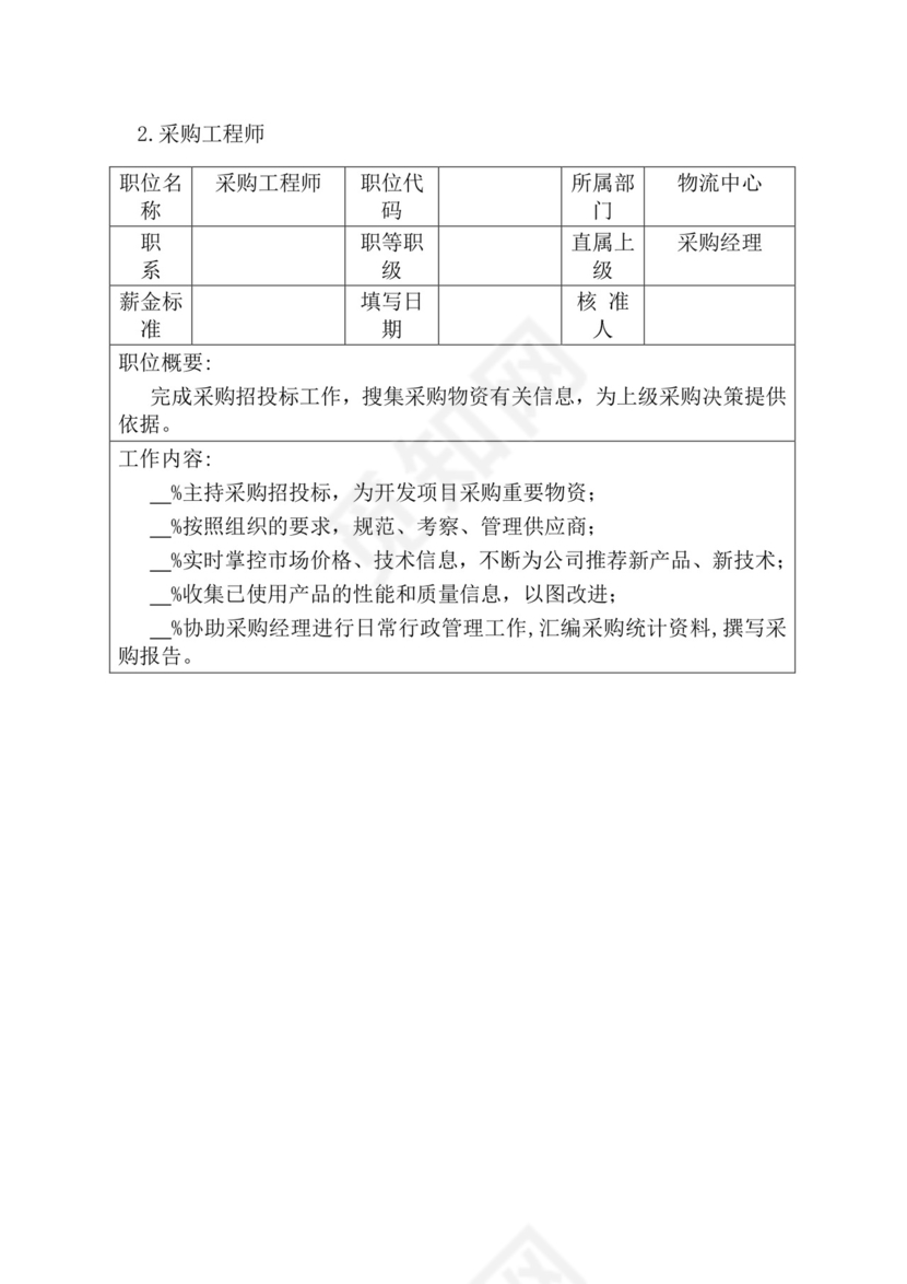 简约紫色线条装饰职位说明书公司企业绩效考核word模板