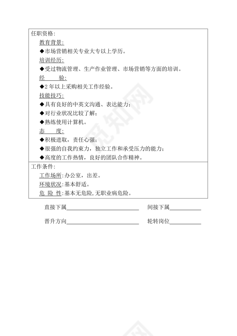 简约紫色线条装饰职位说明书公司企业绩效考核word模板