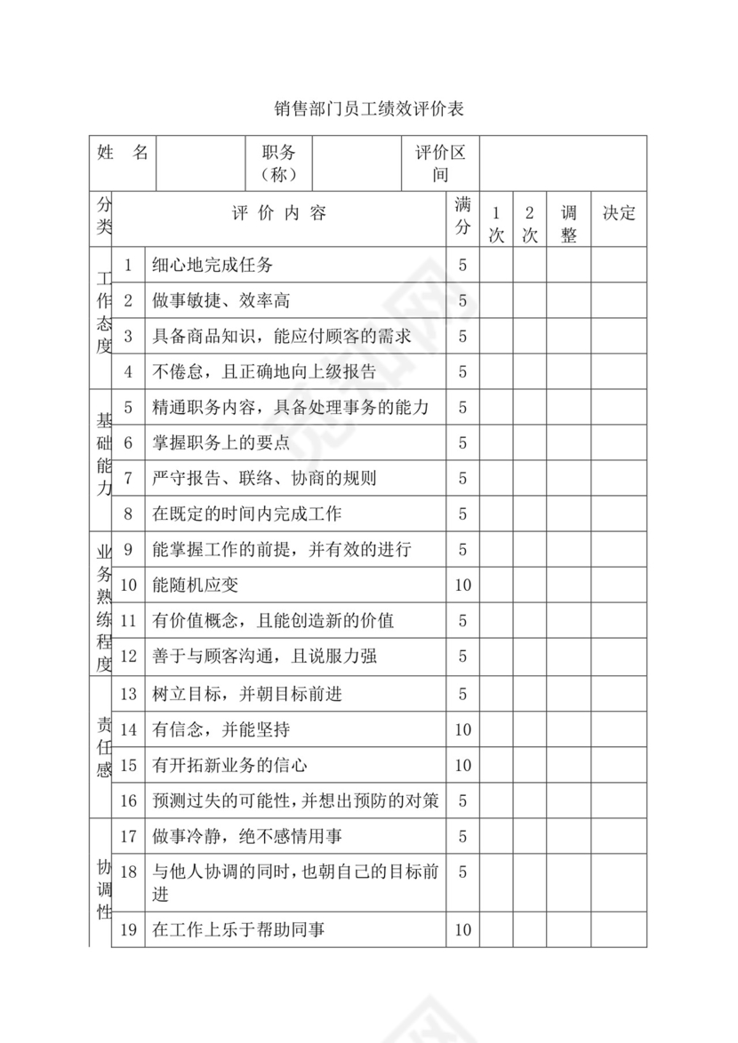 简约紫色线条装饰职位说明书公司企业绩效考核word模板