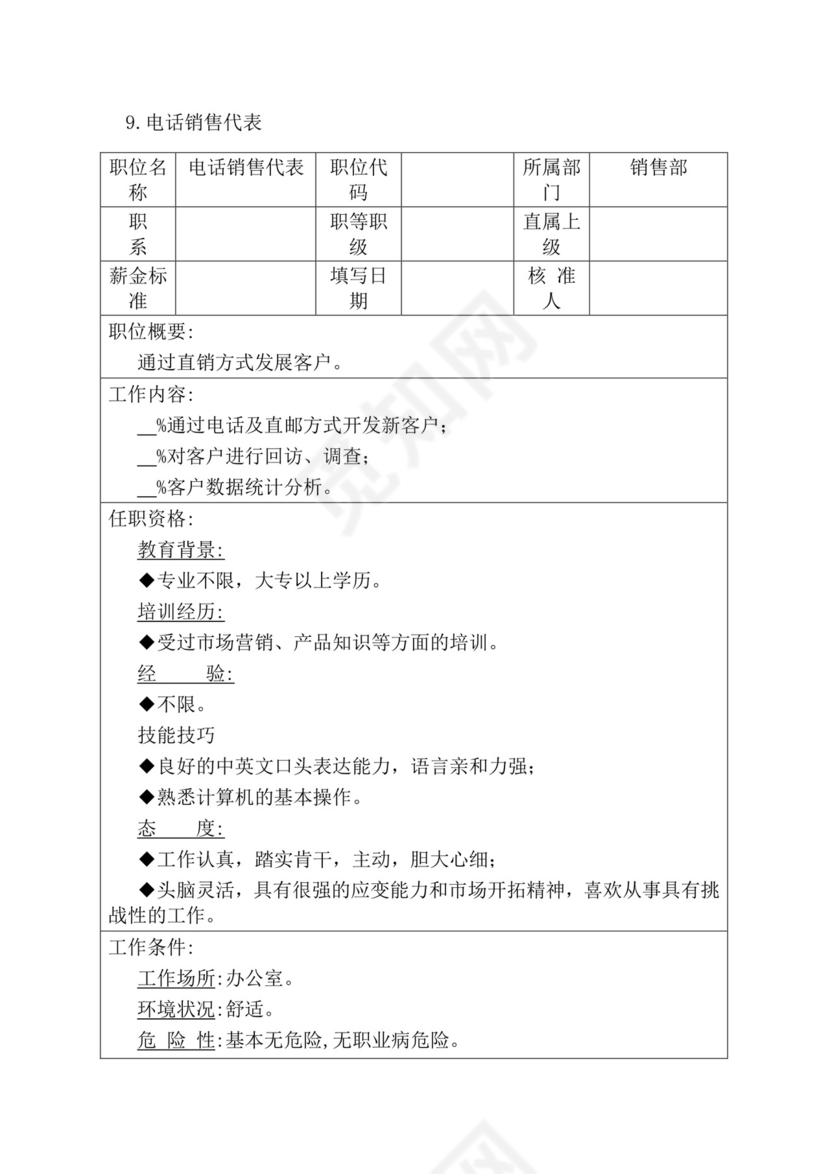 简约紫色线条装饰职位说明书公司企业绩效考核word模板