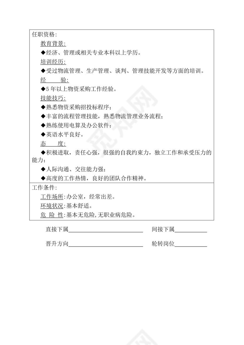 简约紫色线条装饰职位说明书公司企业绩效考核word模板