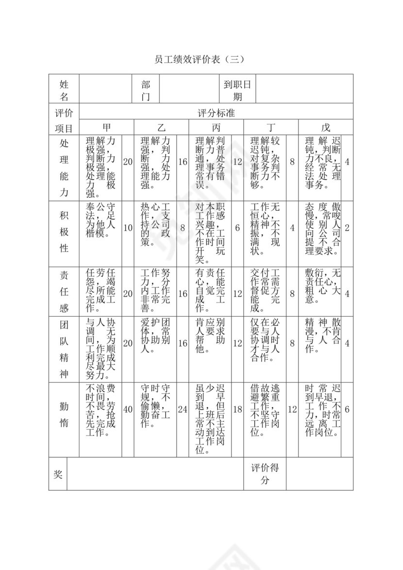简约紫色线条装饰职位说明书公司企业绩效考核word模板