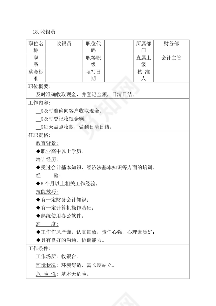 简约紫色线条装饰职位说明书公司企业绩效考核word模板