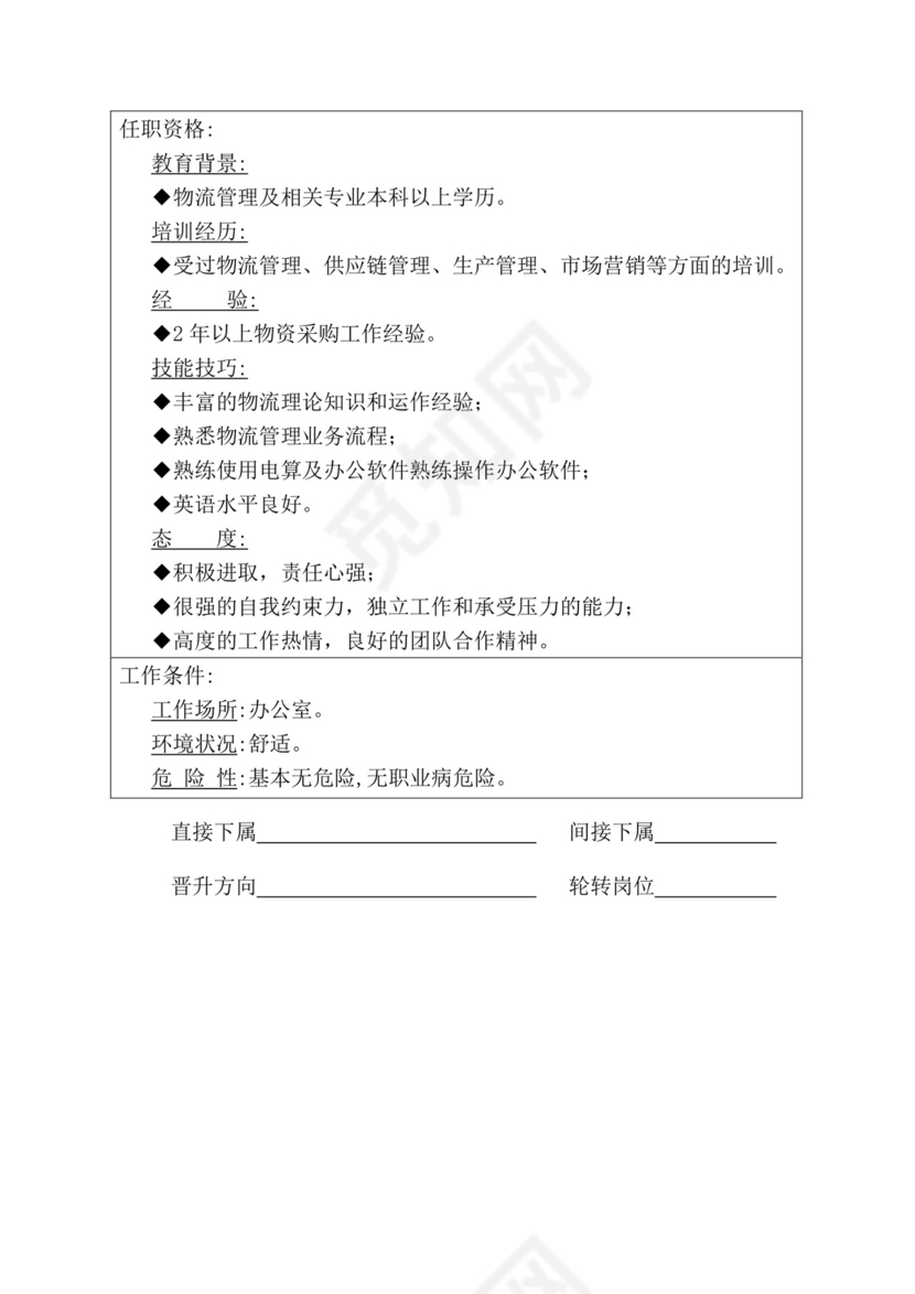 简约紫色线条装饰职位说明书公司企业绩效考核word模板