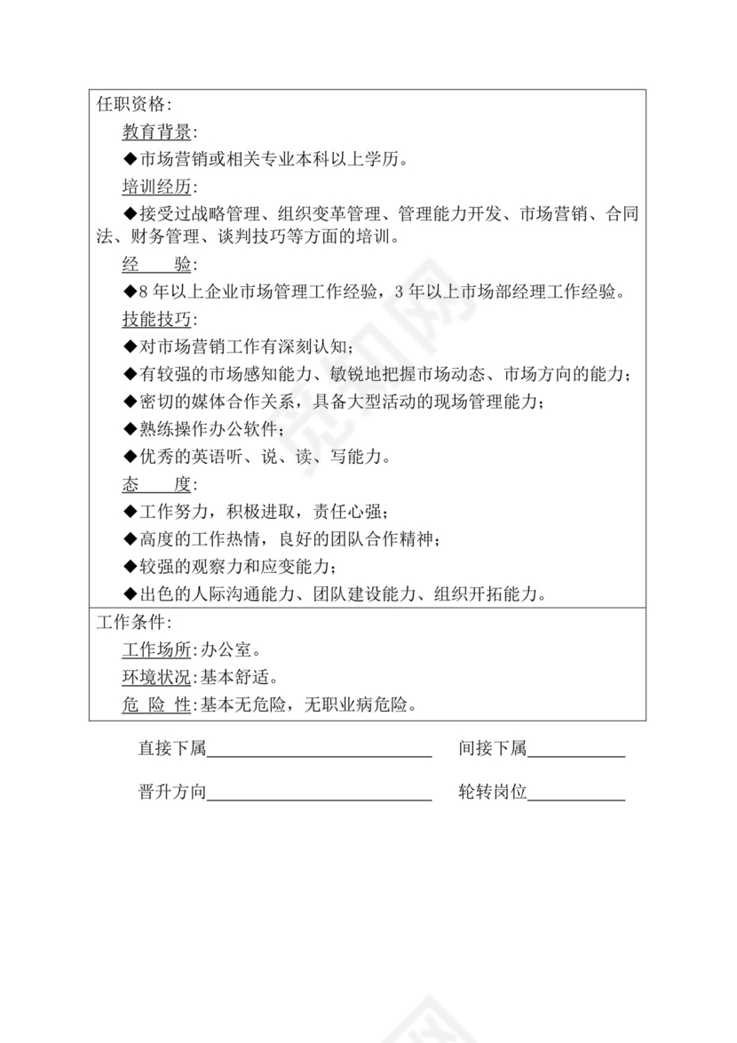 简约紫色线条装饰职位说明书公司企业绩效考核word模板
