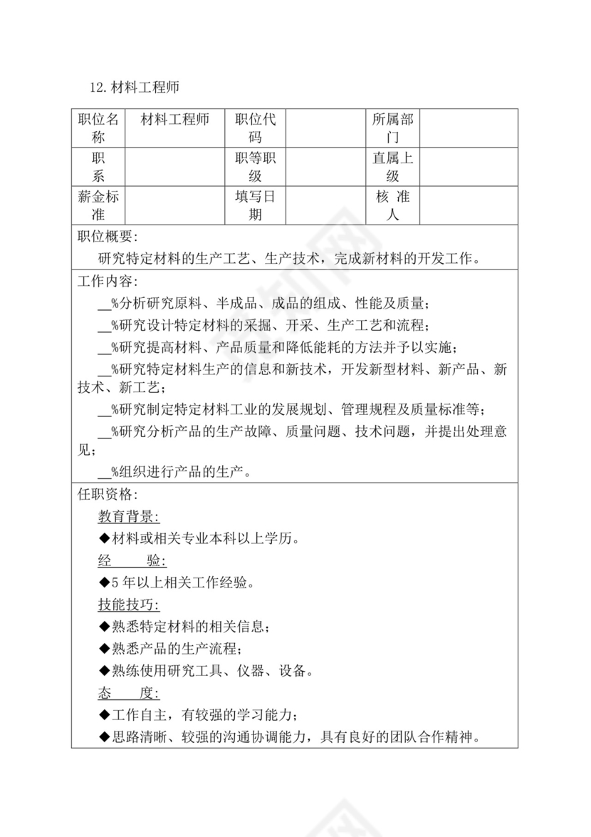 简约紫色线条装饰职位说明书公司企业绩效考核word模板