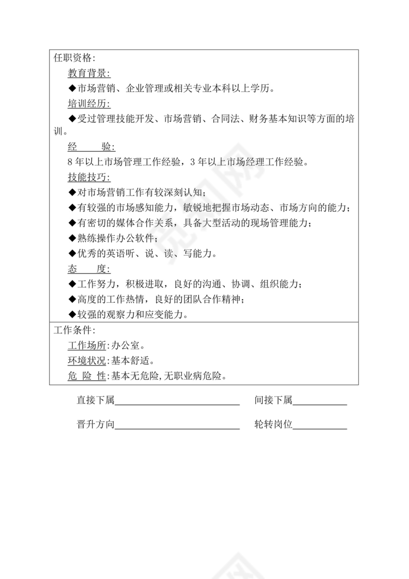 简约紫色线条装饰职位说明书公司企业绩效考核word模板