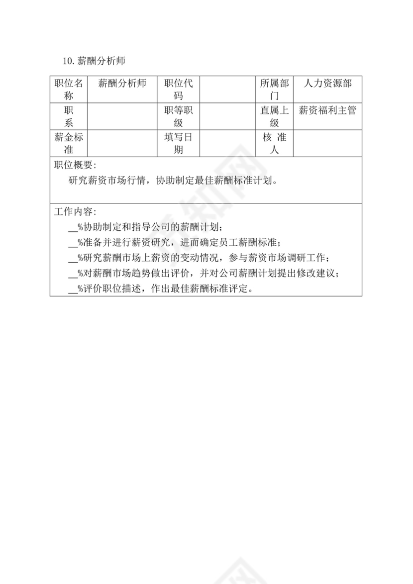 简约紫色线条装饰职位说明书公司企业绩效考核word模板