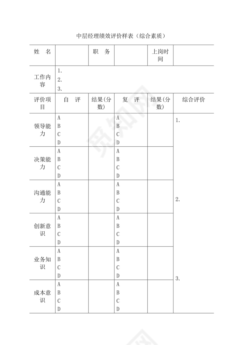 简约紫色线条装饰职位说明书公司企业绩效考核word模板