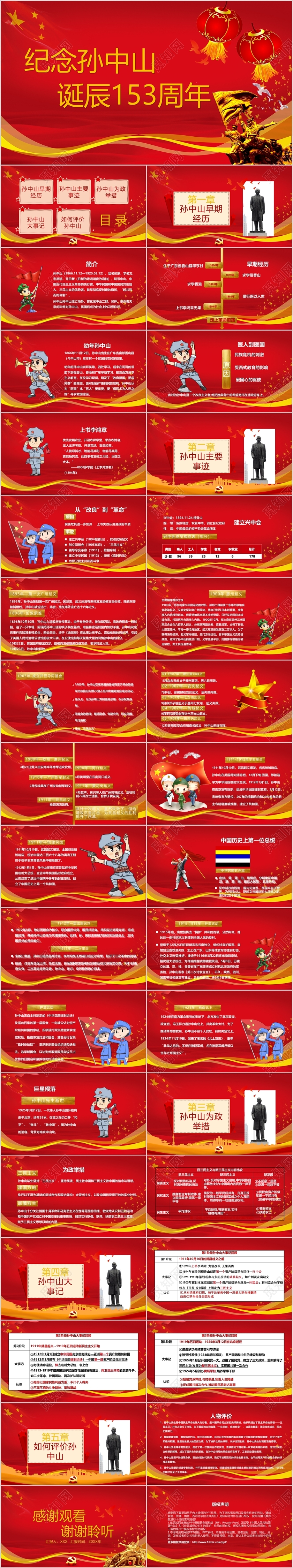 向英雄学习孙中山诞辰PPT模板