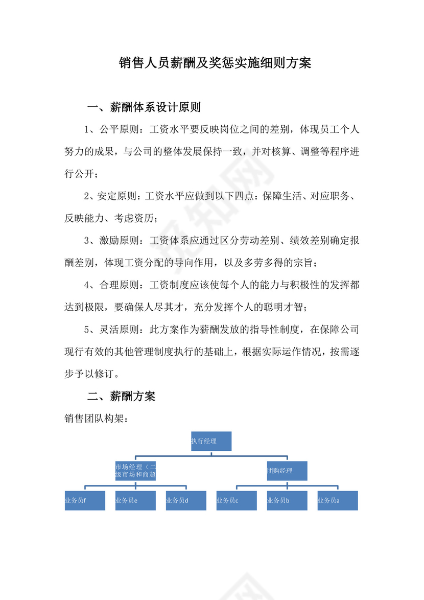 时尚简约彩色薪酬管理制度word模板