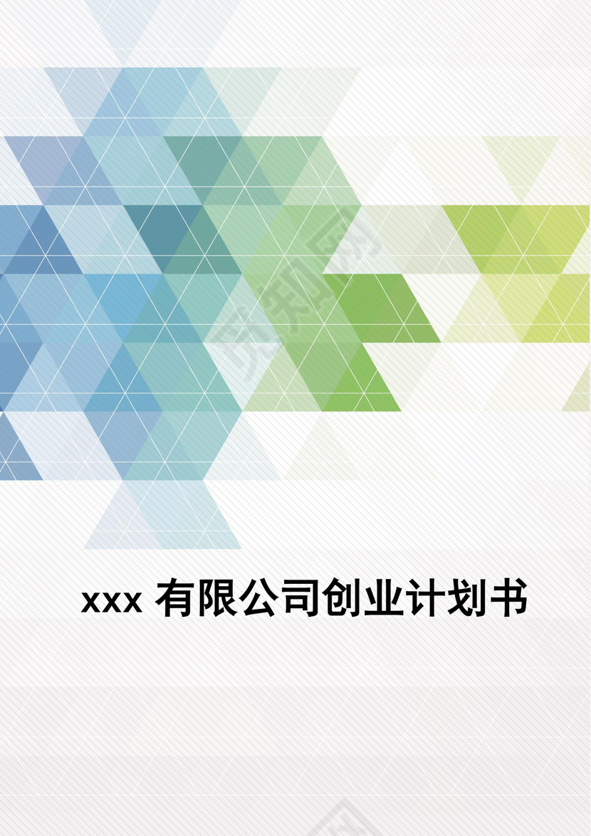 大气高端商务商业计划书