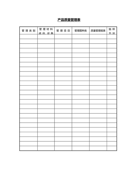黑白简约正式公司工厂产品质量评定表检查表word模板