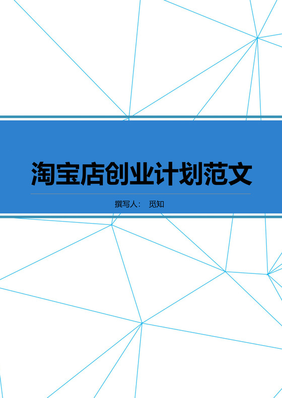 淘宝店创业计划书word模板