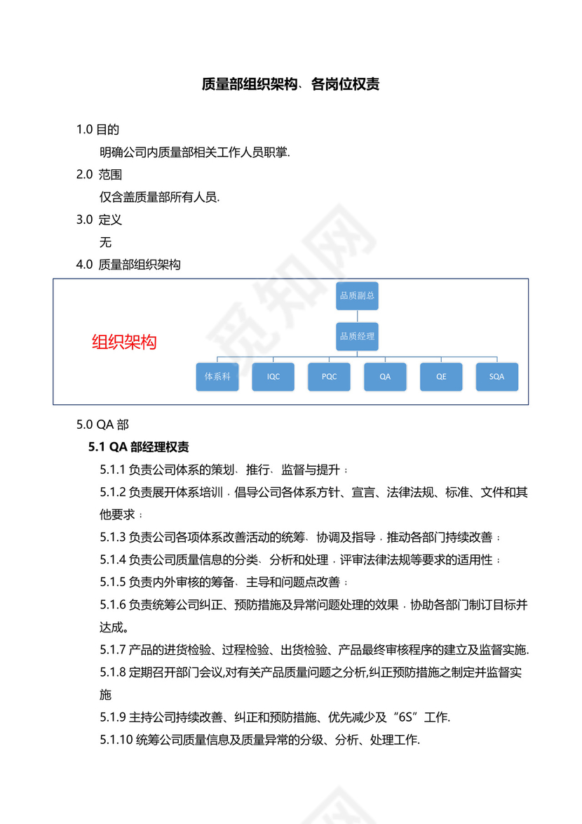 蓝紫色渐变时尚企业组织架构word文档模板
