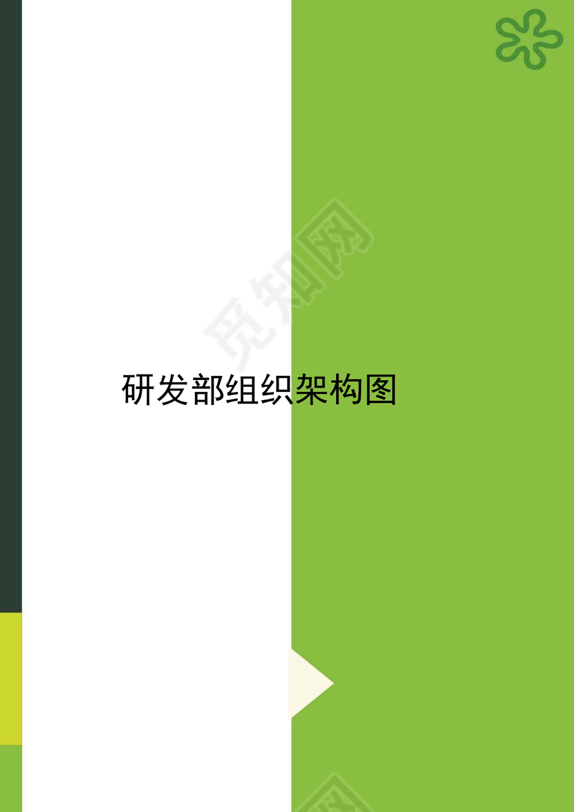 绿白拼接简约企业组织架构word模板