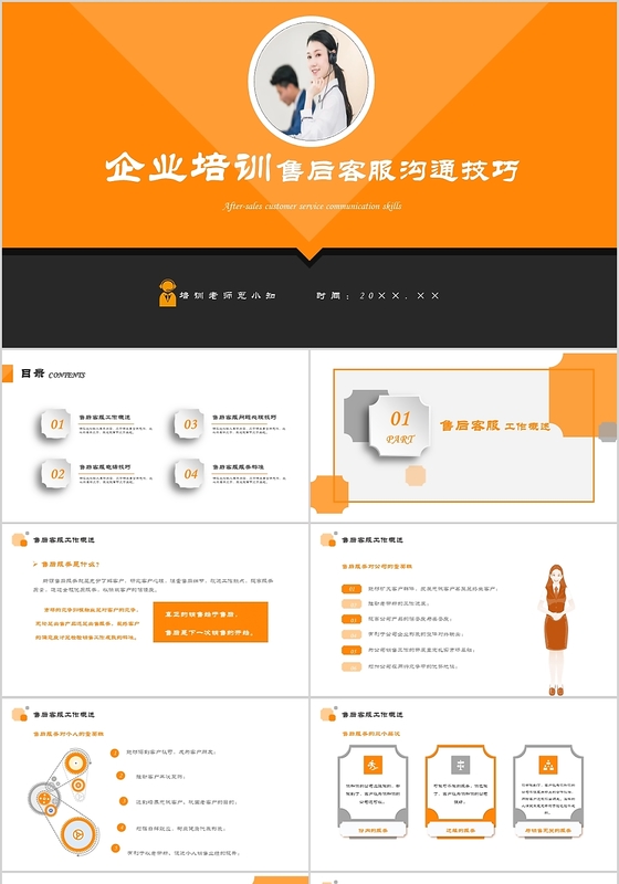 企业培训售后客服沟通技巧培训PPT模板