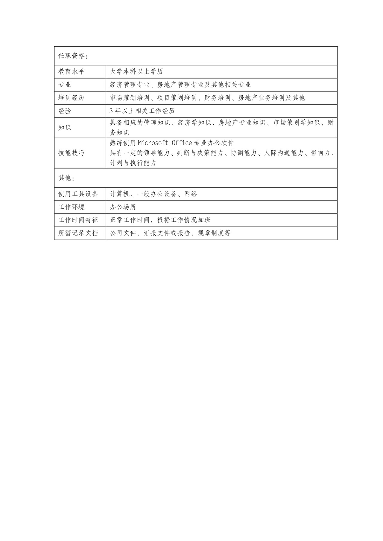 彩色简约正式公司岗位职责说明书员工职责列表word模板