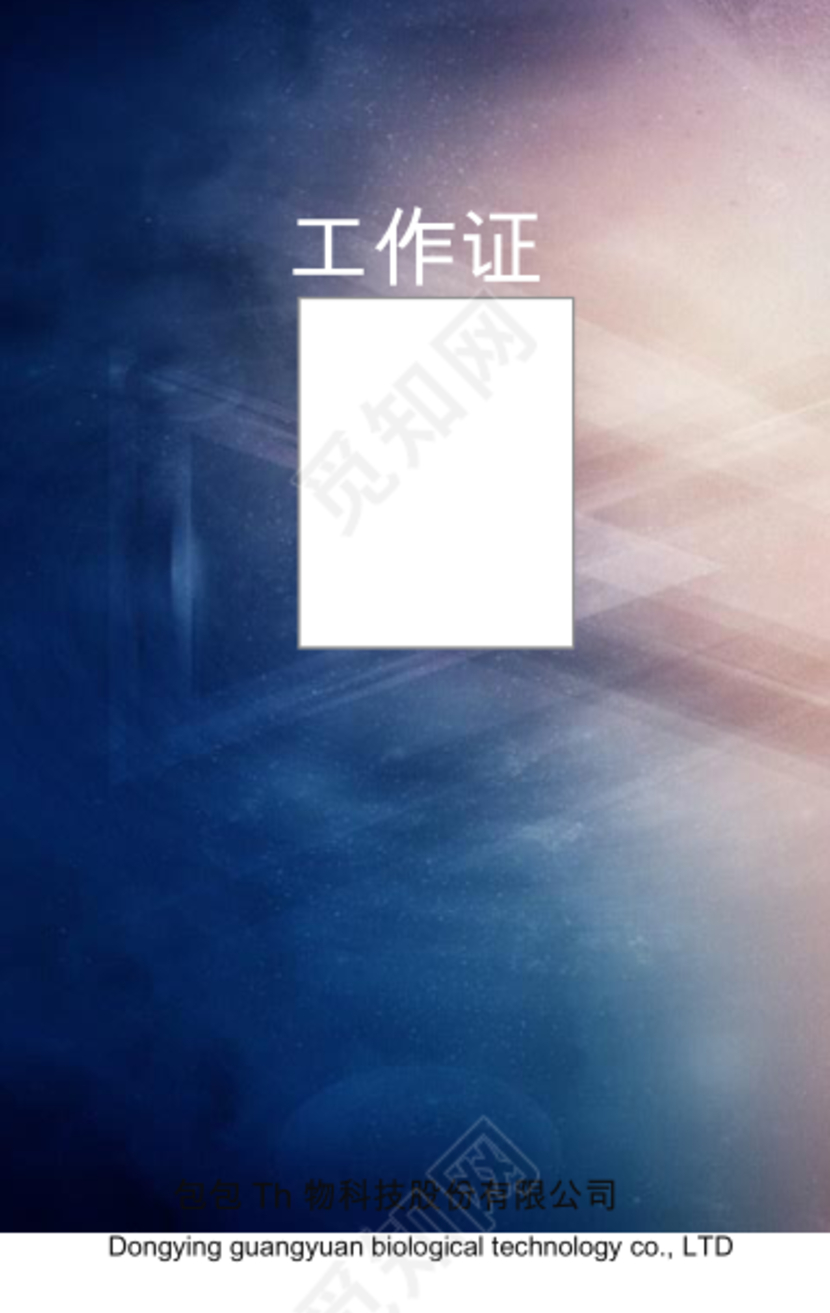 商务大气公司工作证模板