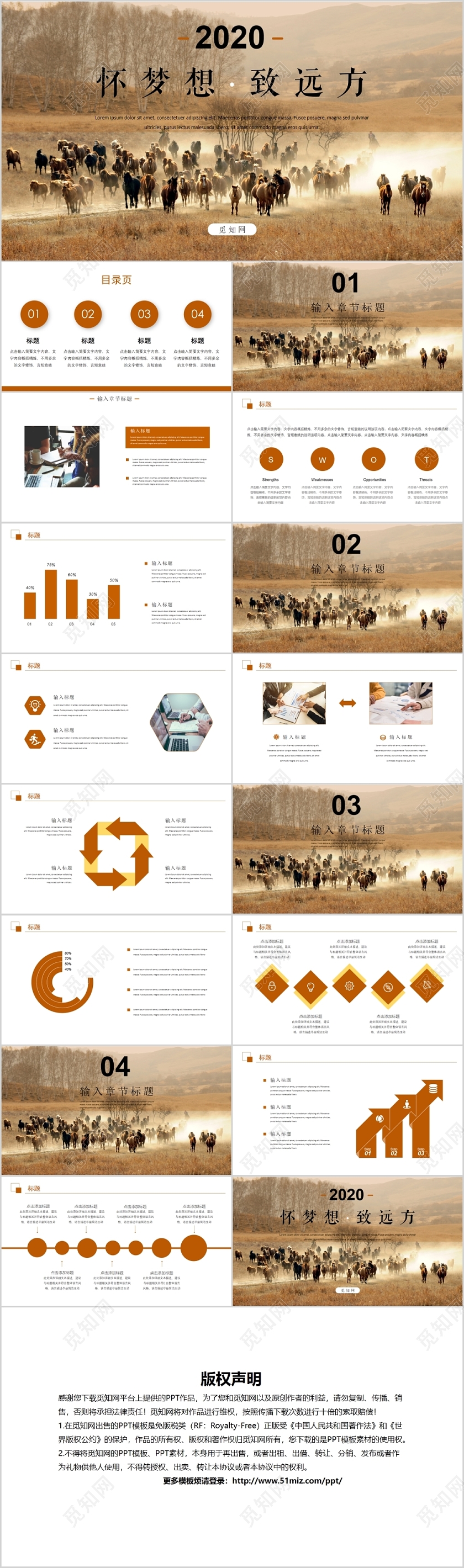 2020梦想启航年会策划PPT模板