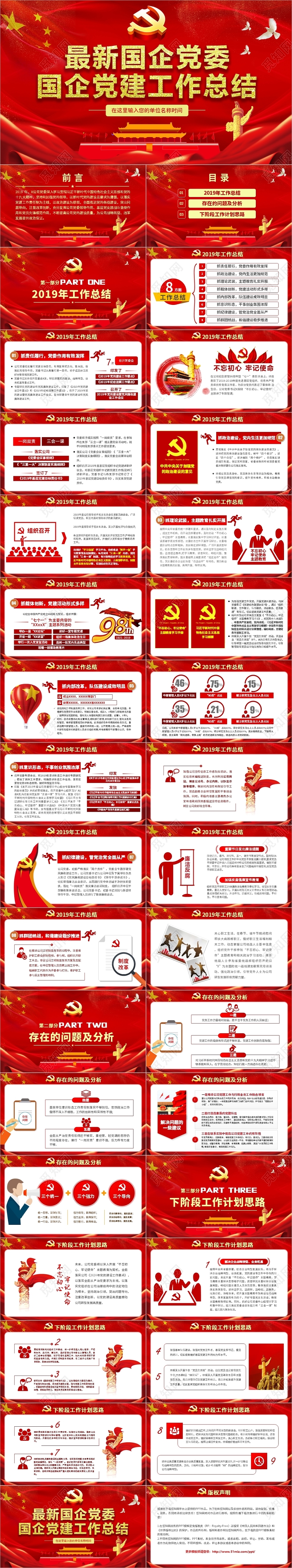 党政党建最新国企党委国企党建工作总结内含讲稿PPT