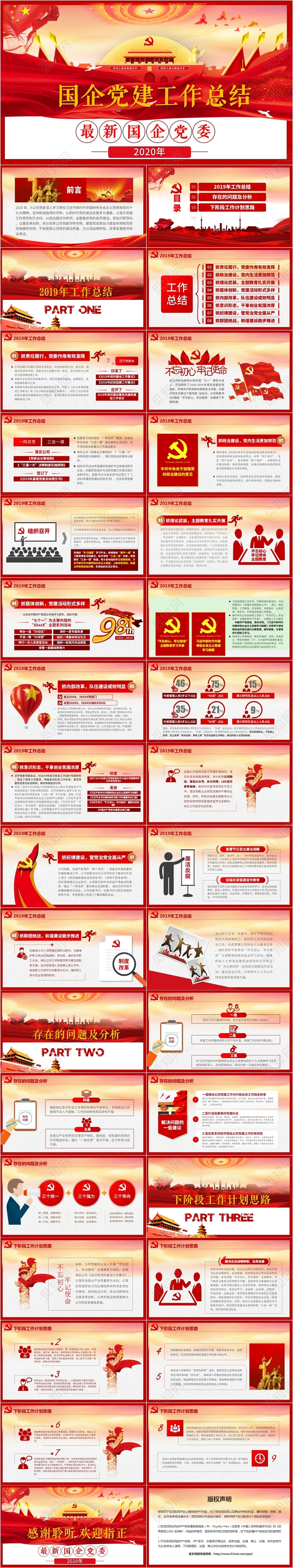 大气创意红色风格国企党建工作总结党政党建讲稿PPT模板