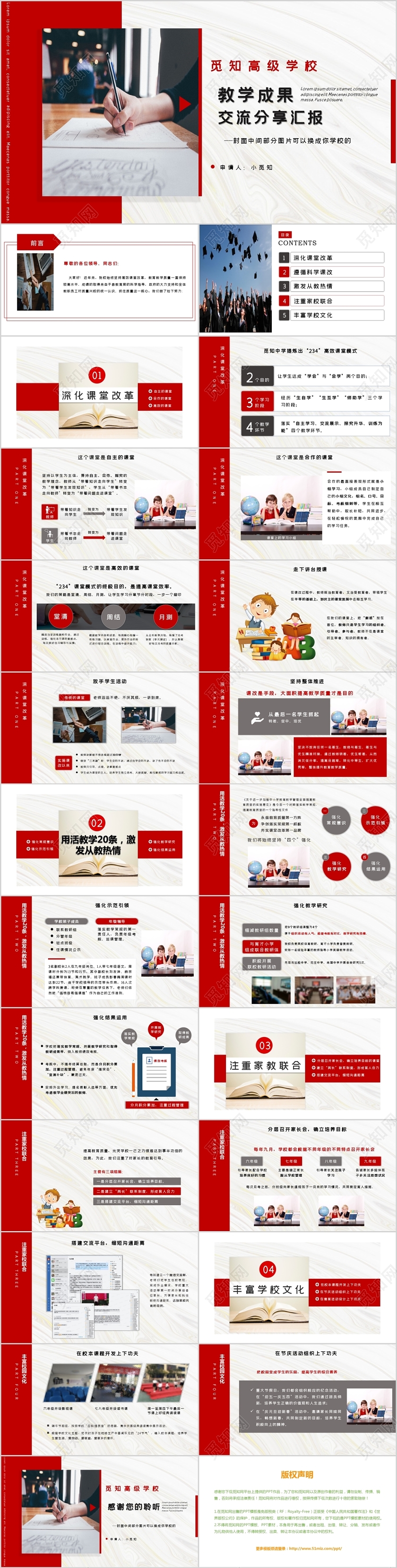 简约校园风格校园课题教学交流分享汇报课题总结PPT